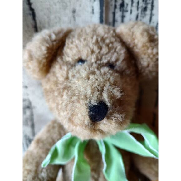 Boyds Bears 6” in Tan Teddy Bear Plush green Bow 1990-1995 Jointed Limbs - Picture 3 of 7